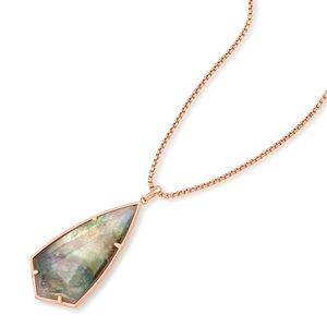 Carole Rose Gold Crystal Gray Illusion necklace